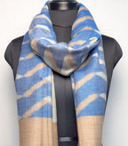 Blue Ikat Fine Wool Stole
