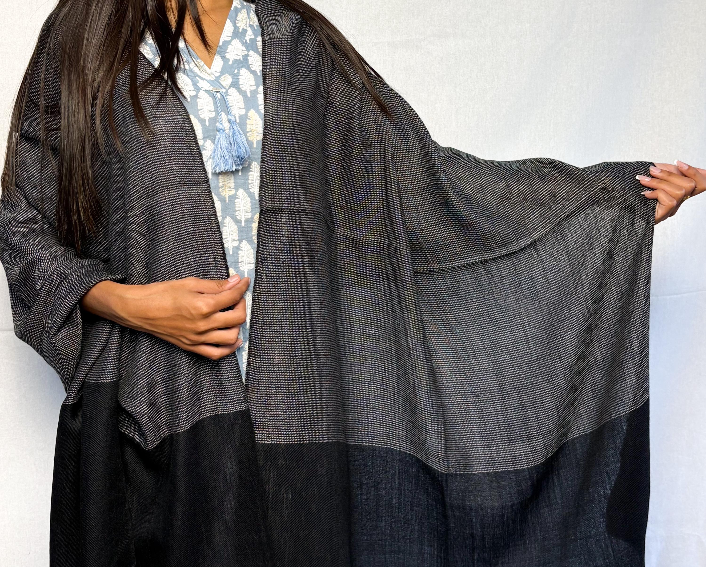 Charcoal Black Cashmere Pashmina
