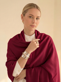 Crimson Red fine wool Stole