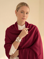 Crimson Red fine wool Stole