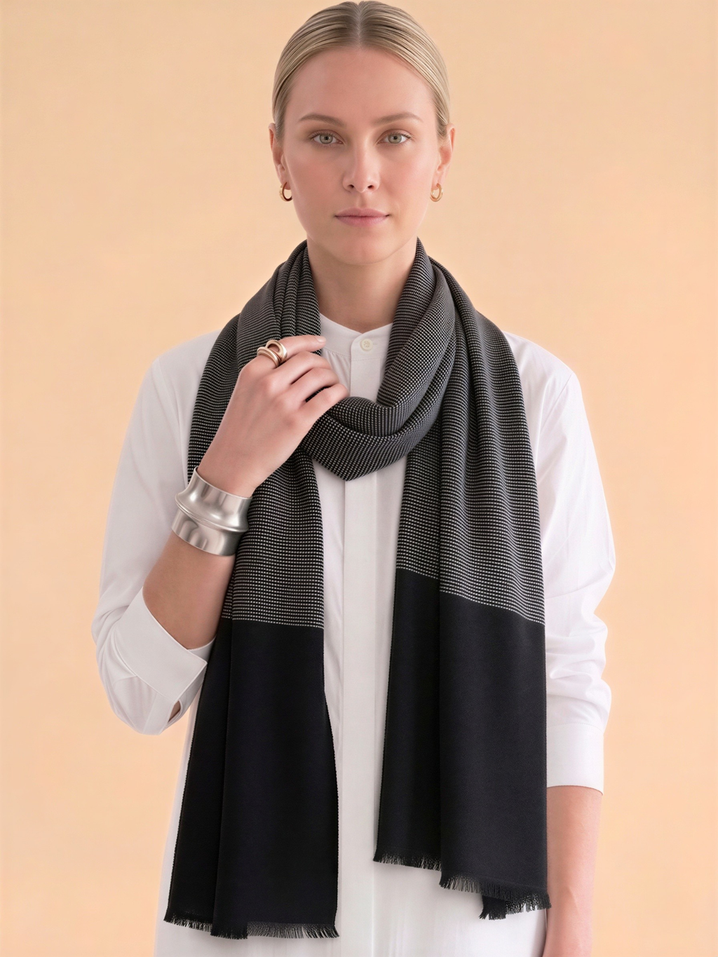 Charcoal Black Cashmere Pashmina