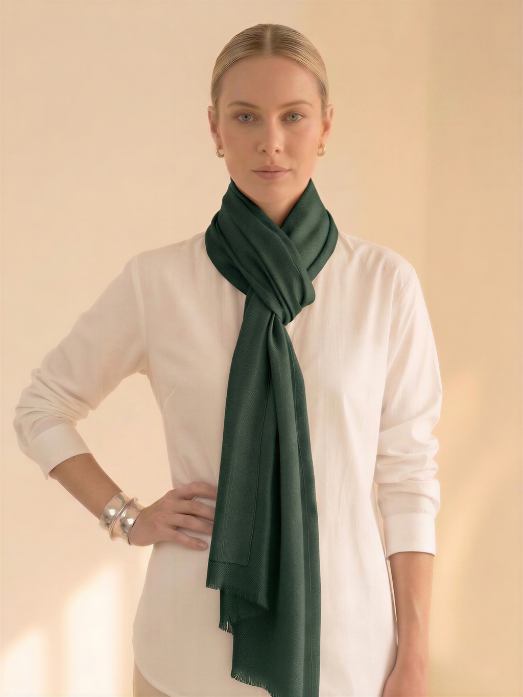 Forest Green Fine Wool Stole