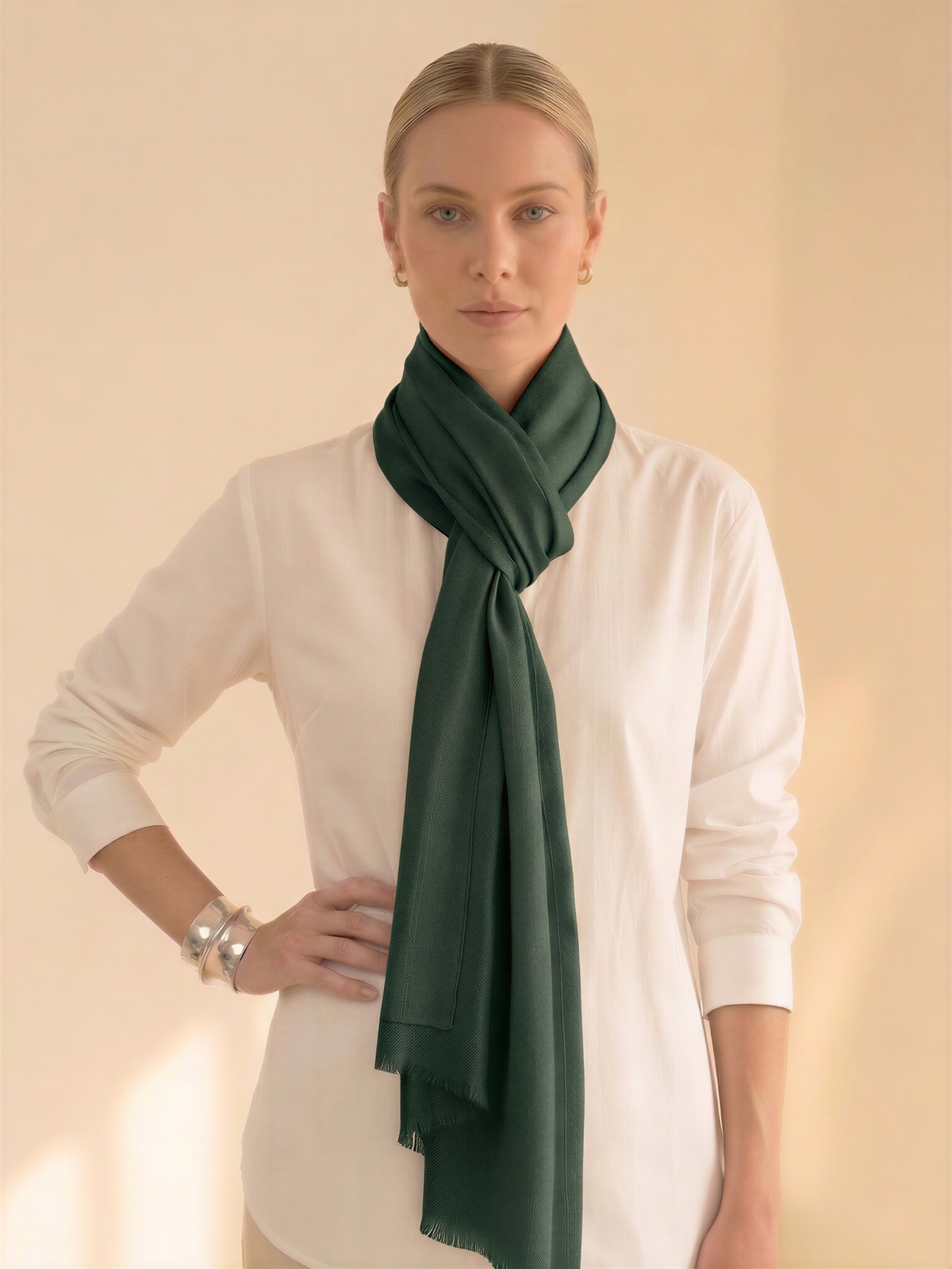 Forest Green Fine Wool Stole