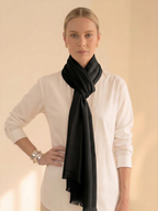 Black Fine wool Stole