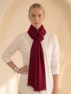 Crimson Red fine wool Stole