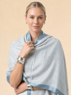 Light Grey with Grey Border — Fine Wool Stole