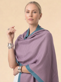 Plum with Teal Border — Fine Wool Stole