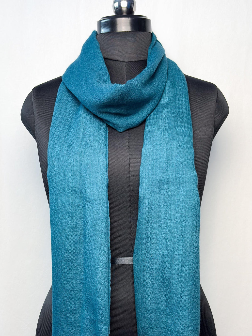 Teal Blue Fine Wool Stole