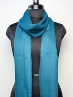 Teal Blue Fine Wool Stole