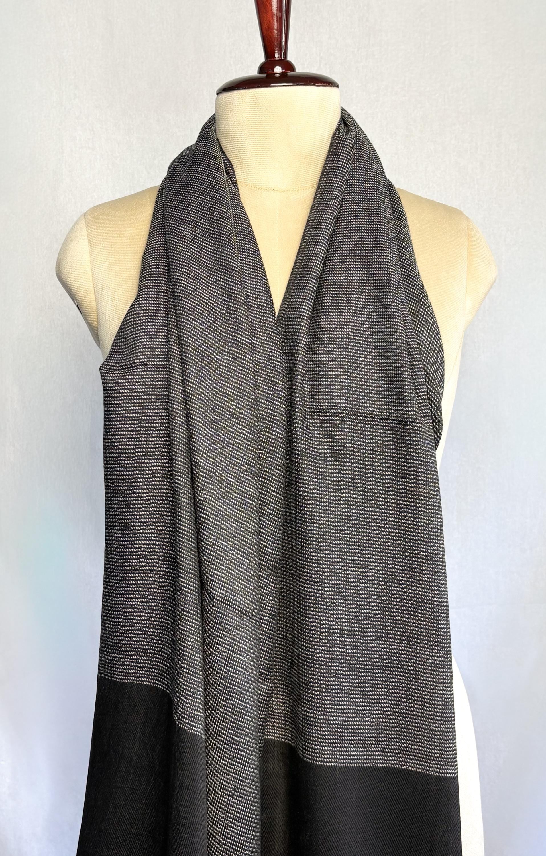 Charcoal Black Cashmere Pashmina