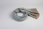 Sky Blue and Beige Paisley Fine wool Stole