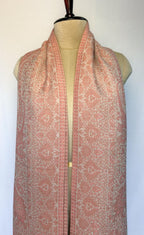 Soft Peach Paisley Fine Wool Stole