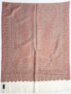 Soft Peach Paisley Fine Wool Stole