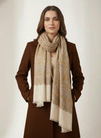 Golden Paisley Fine Wool Stole