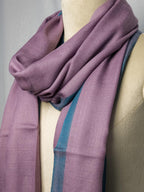 Plum with Teal Border — Fine Wool Stole