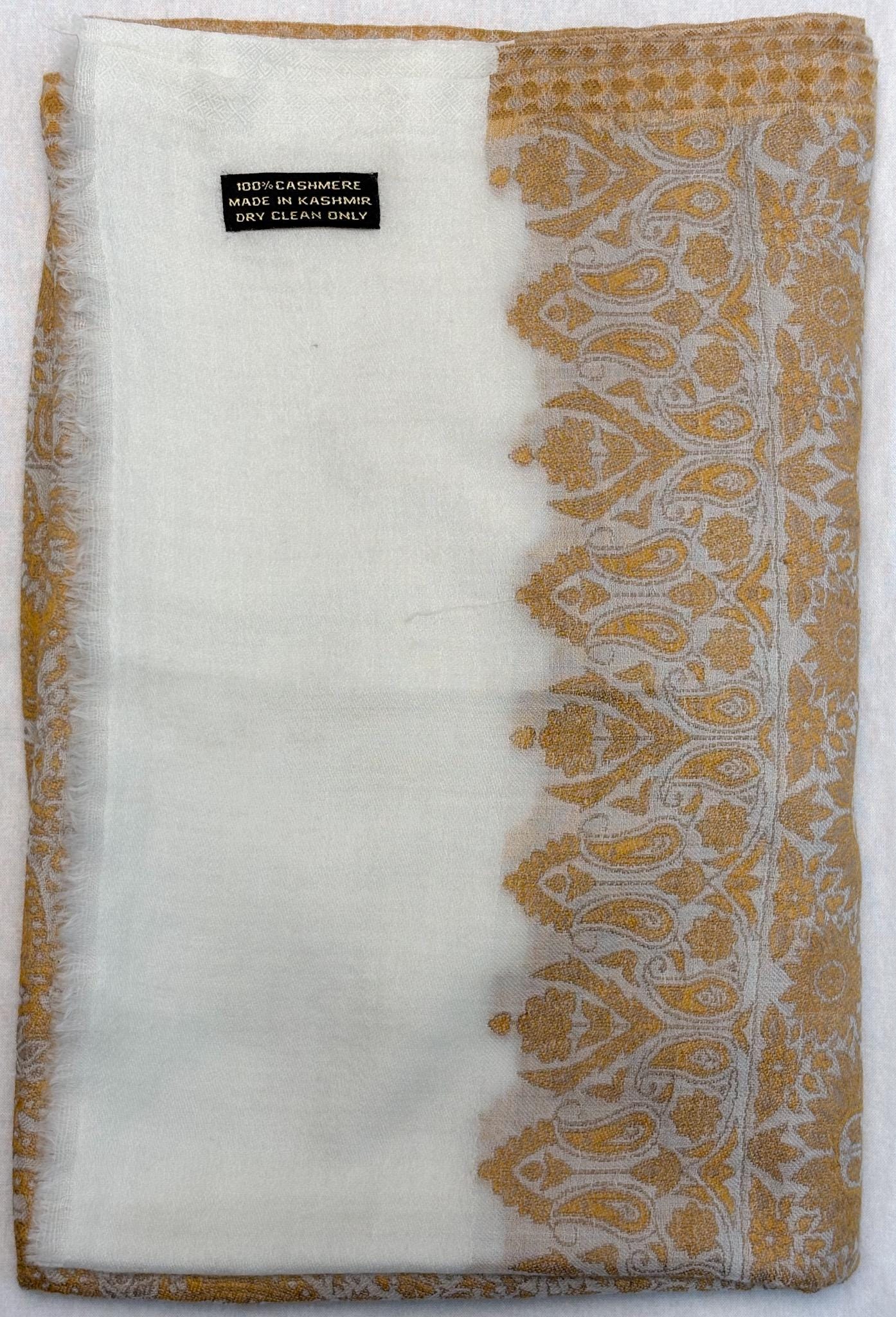 Golden Paisley Fine Wool Stole