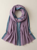 Plum with Teal Border — Fine Wool Stole