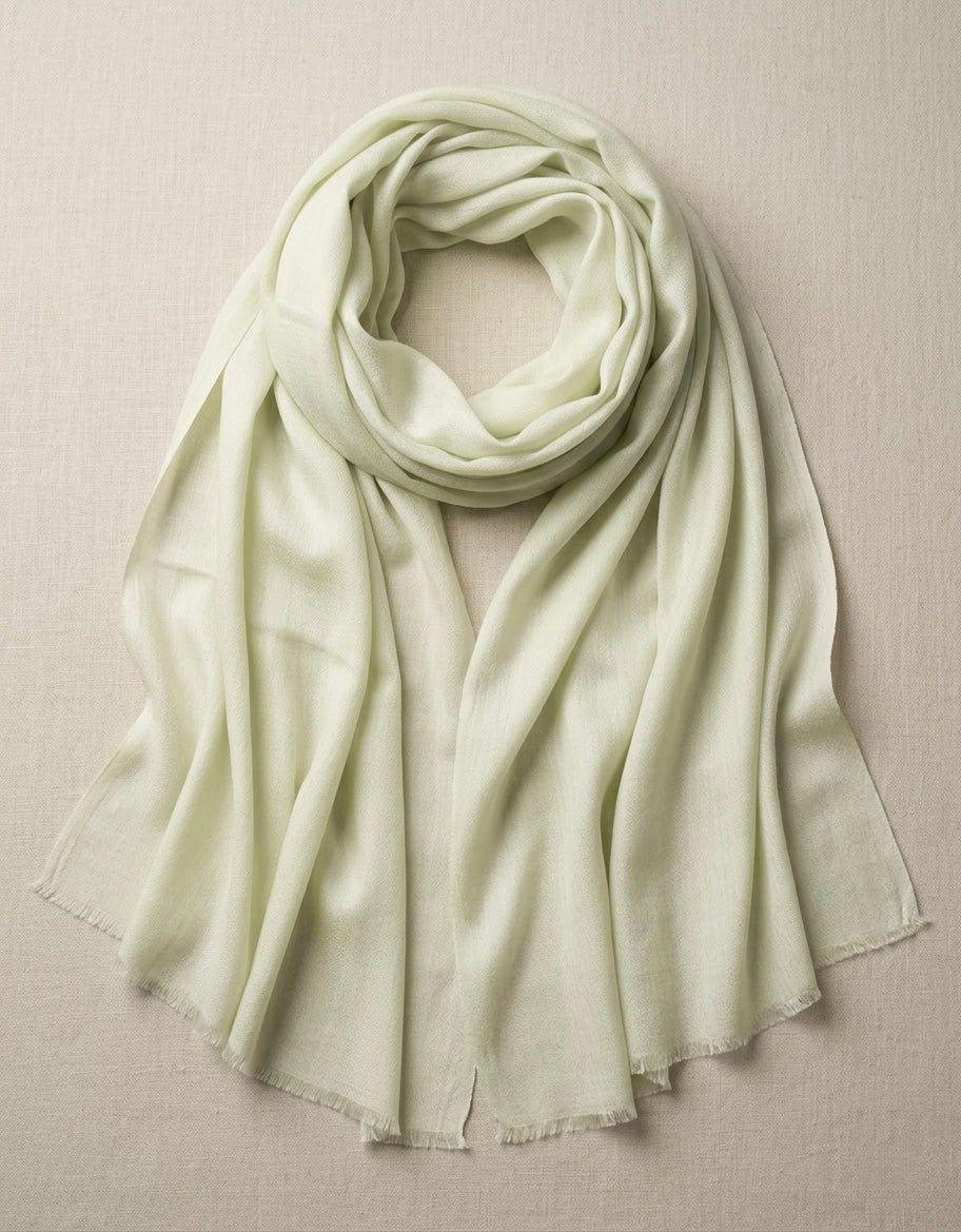 Light green scarf on a beige background