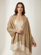 Golden Paisley Fine Wool Stole