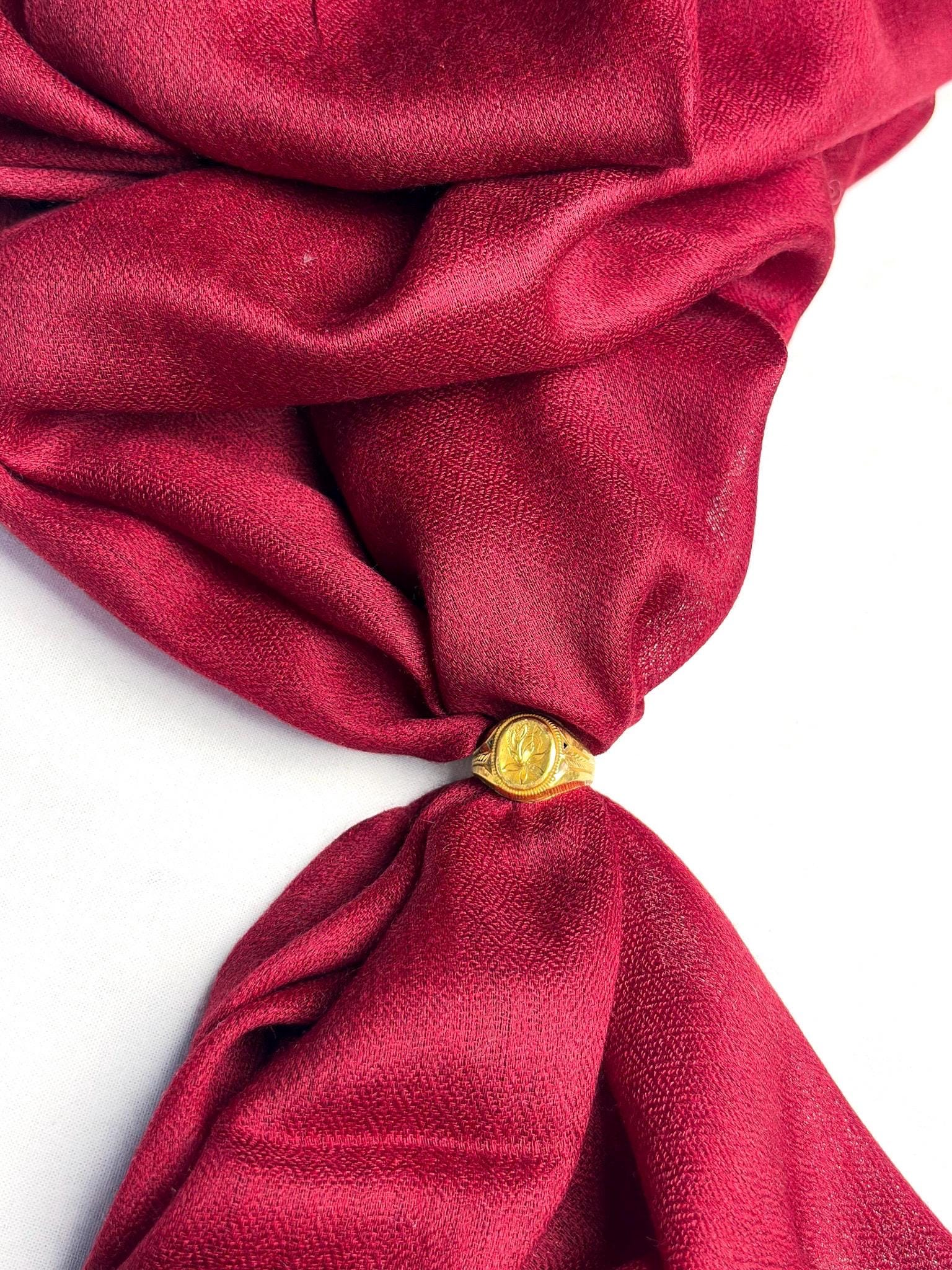 Crimson Red fine wool Stole